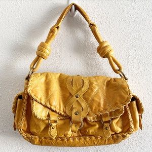 Isabella fiore mustard yellow hand bag purse